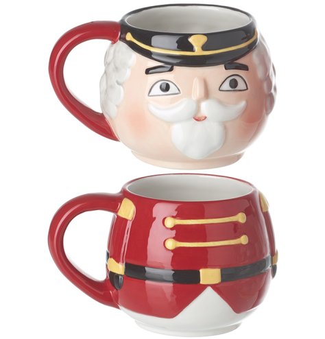 Enjoy a hot chocolate with someone special with this stackable mug set in a soldier design. 