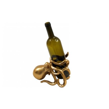 Gold Bottle Octopus Wine Holder, 20cm