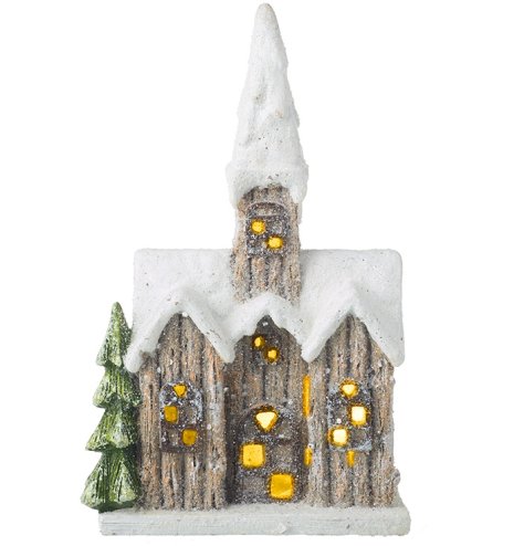 Upgrade your holiday decor with this trendy ceramic LED house decoration, featuring a snowy finish for a festive touch