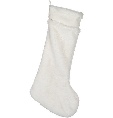 Embrace the holiday vibes with this classic white stocking - perfect for adding a touch of festivity to any space