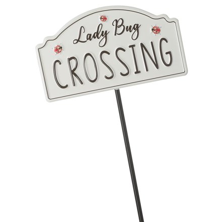 Lady Bug Crossing Metal Stake
