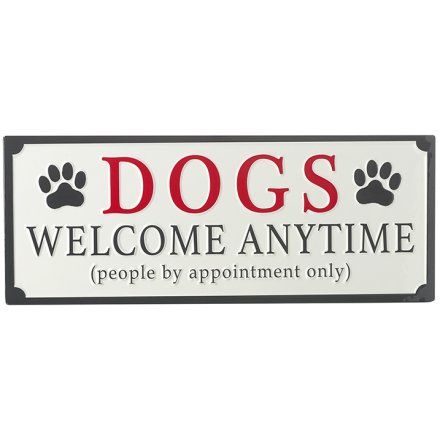 Metal Dogs Welcome Anytime Sign
