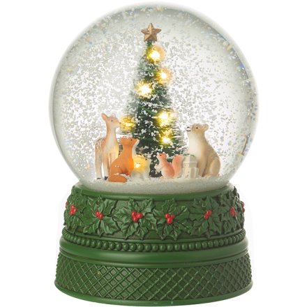 Light Show Musical Christmas Tree Snow Globe