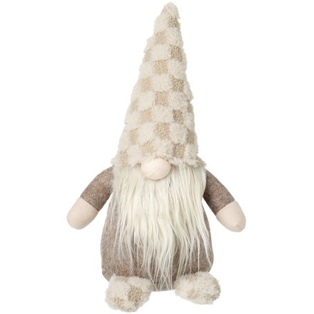 40cm Gonk In Checkered Fluffy Hat