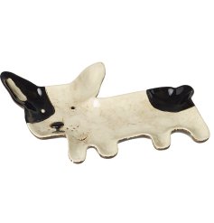 Quirky dog ceramic plate, perfect for your dodgy treats
