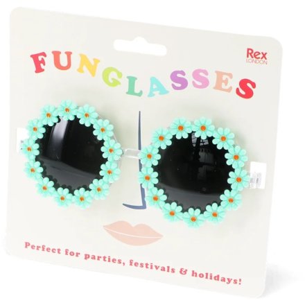 Introducing funglasses! a funky pair of shades decorated with pretty flowers.