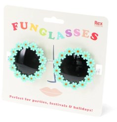 Funglasses, these super cool shades in a green daisy design are great for parties, holidays and even festivals!