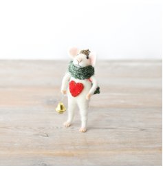 Wool Mouse Table Deco, 12.5cm