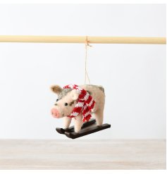 A quirky little pig hanger for adding a bit of fun to your tree