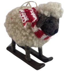 Celebrate the holiday season with our cute hanging Wool Sheep Ornament 