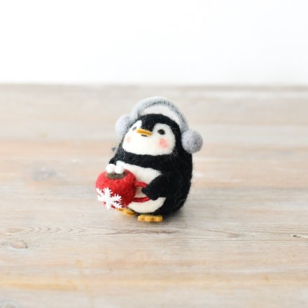 Wool Penguin Table Deco, 8cm