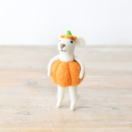 Felt Pumpkin Mouse, 11.5cm