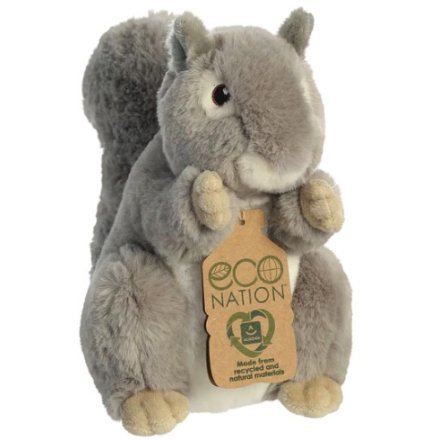 his fantastic little squirrel is made of recycled fibre rather than plastic beans and has sweet embroided little eyes as
