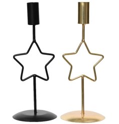 2/A Star Candleholder with Iron Candle Cup, 21.5cm