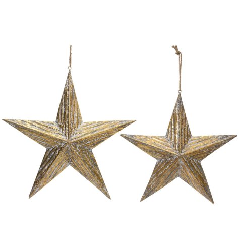 Set of 2 Antique Star Decorations,  58,cm