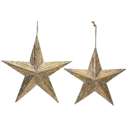 Set of 2 Antique Star Decorations,  58,cm