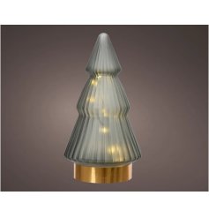 Grey LED Christmas Tree w/ Gold Base