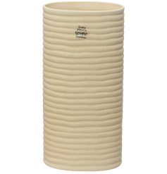 Cream Reactive Glaze Vase, 29cm