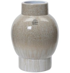 Round Reactive Glazed Terracotta Vase