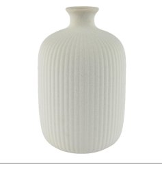 Cream Stoneware Vase, 25cm