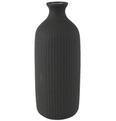 Black Stoneware Vase, 30.5cm