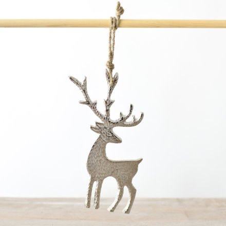 Reindeer Hanger on Jute, 20cm