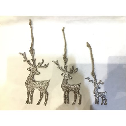 Hanging Reindeer Decoration, 12cm