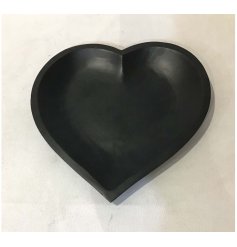 Heart Dish in Black, 25cm