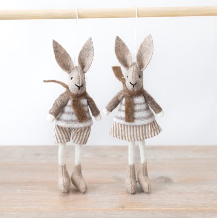 2/A Neutral Hanging Rabbit Decorations, 15cm