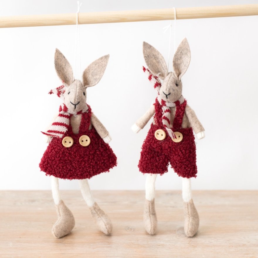 2/A Hanging Tree Rabbits, 15cm