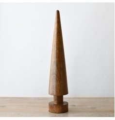 "Beautifully crafted wooden Christmas tree in a lovely, natural finish. Simple yet elegant design."