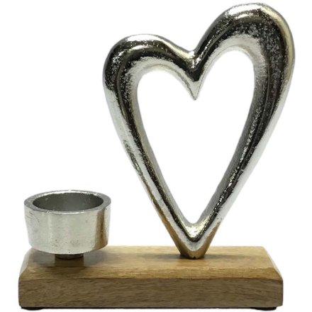 17cm Metal Heart Ornament w/ T-Light Holder