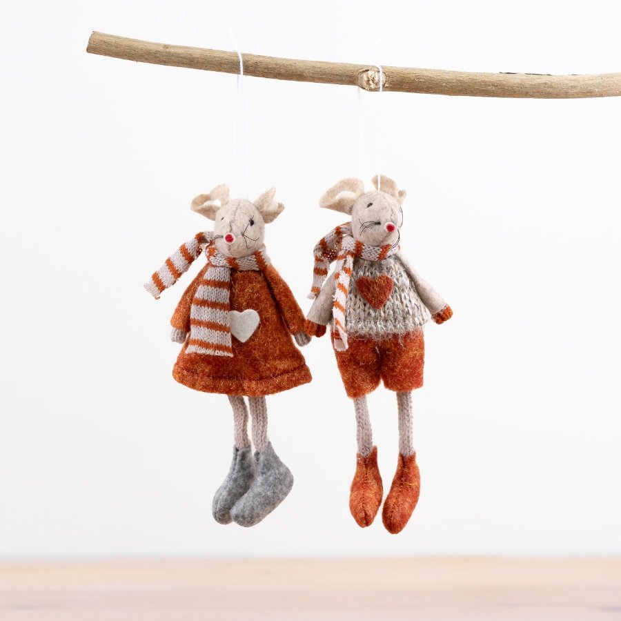 Infuse your space with whimsy and warmth with our oh-so-cute Hanging Mice.