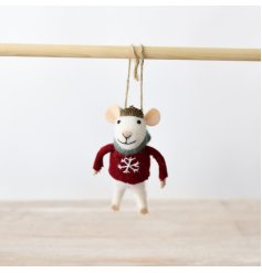 Deck the halls with this charming Red Jumper Snowflake Design Mouse