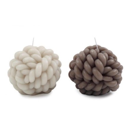 12x11 Rope Ball Candle 2Asst