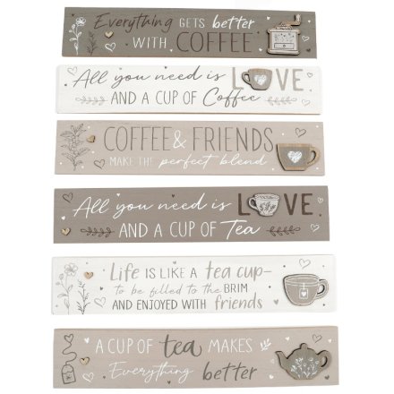 6/A Tea & Coffee Plaque Signs, 40cm