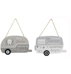 Cute wooden caravan plaque perfect to brightening up your home.