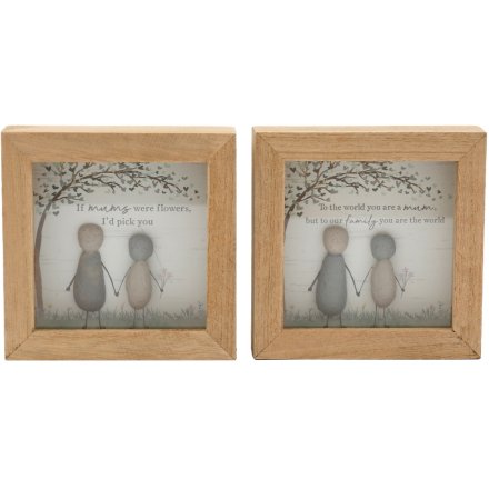 2/A Wooden Mum Pebble Plaque, 12cm