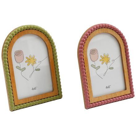 2/a Wooden Arched Photo Frames, 18cm