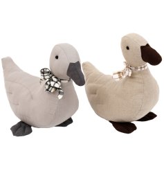 Wearing gingham scarves this duck doorstop in 2 assorted designs would make a lovely door accessory in the home. 