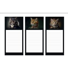 3/A Cat Design Manet Fridge Note Pad, 27cm