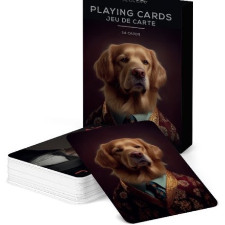 Dog Design Playing Cards, 9cm