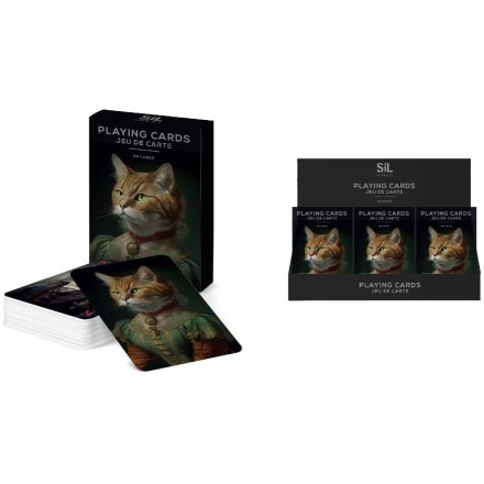 Cat Design Playing Cards, 9cm