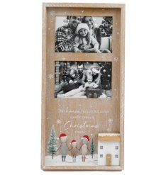 Christmas Pebble 2 Picture Photo Frame, 40cm