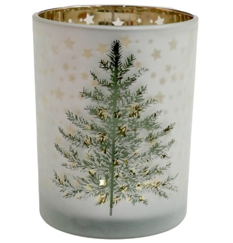 This star candle holder in green and gold is great for creating a traditional Christmas display. 