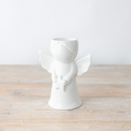 Adorn your space with the elegant white angel oil burner, 