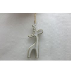 Glazed Reindeer on Jute, 9cm