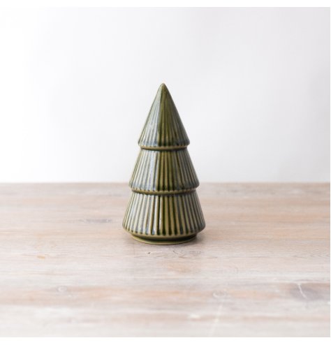 Get the home ready for Christmas with this glazed green Christmas tree! 