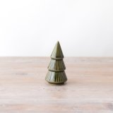 A gorgeous glazed Christmas tree standing ornament in a rich green colour tone. 