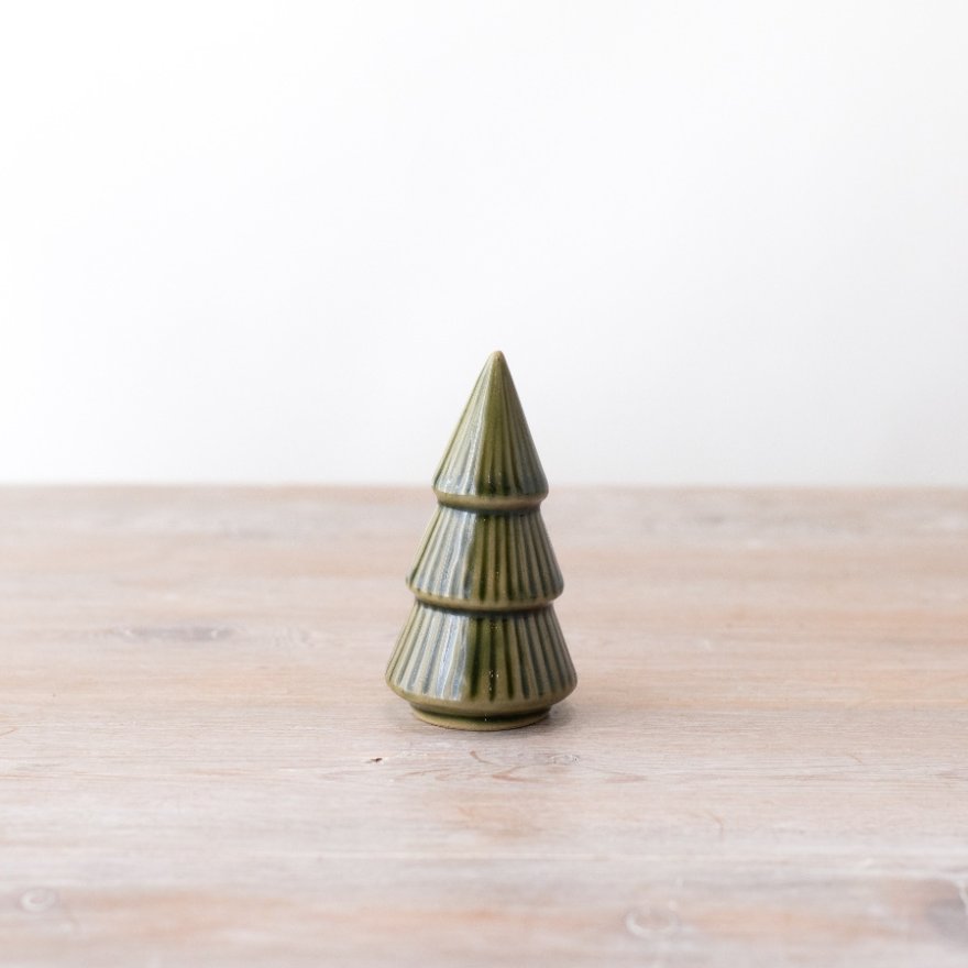 Christmas Tree w/Glaze In Green, 9.5cm